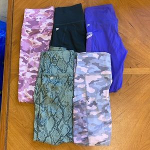 BUNDLE OF 5 FABLETICS LEGGINGS XXS